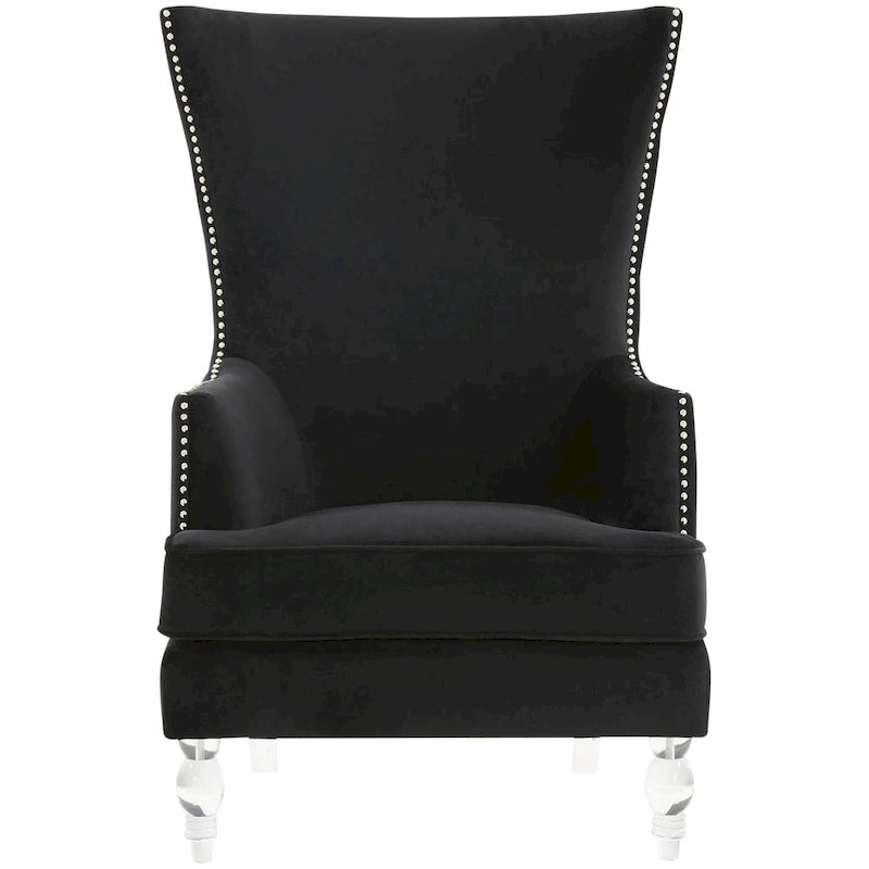 Fauteuil d'appoint moderne en velours à oreilles - 29Lx32Px45H