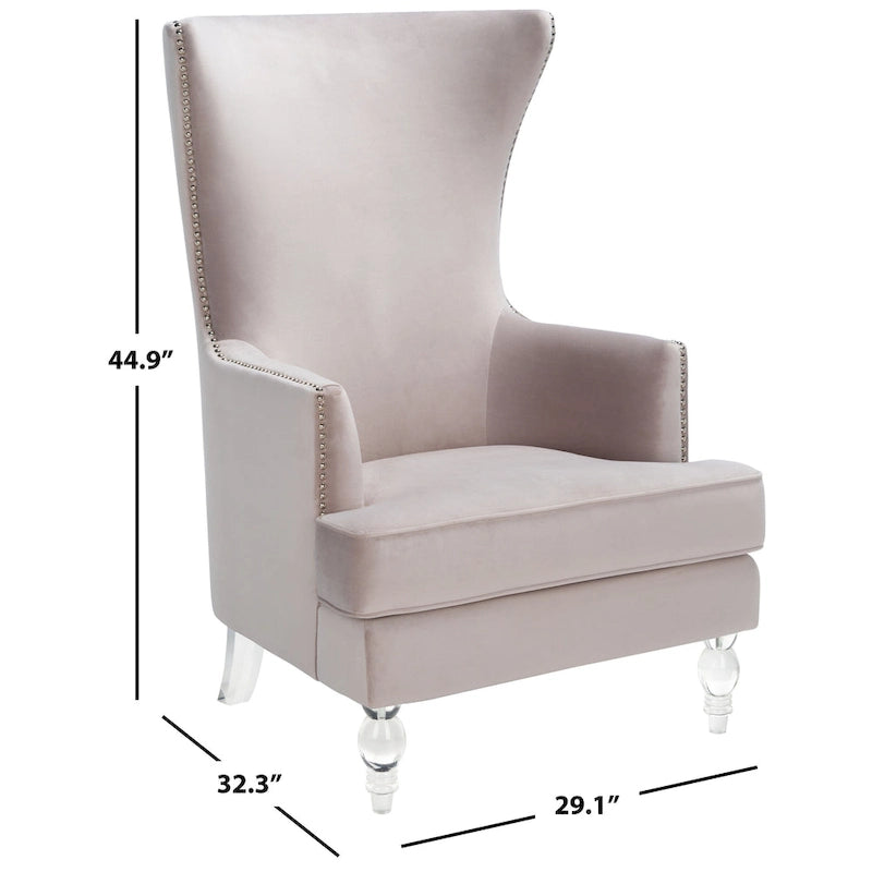 Fauteuil d'appoint moderne en velours à oreilles - 29Lx32Px45H