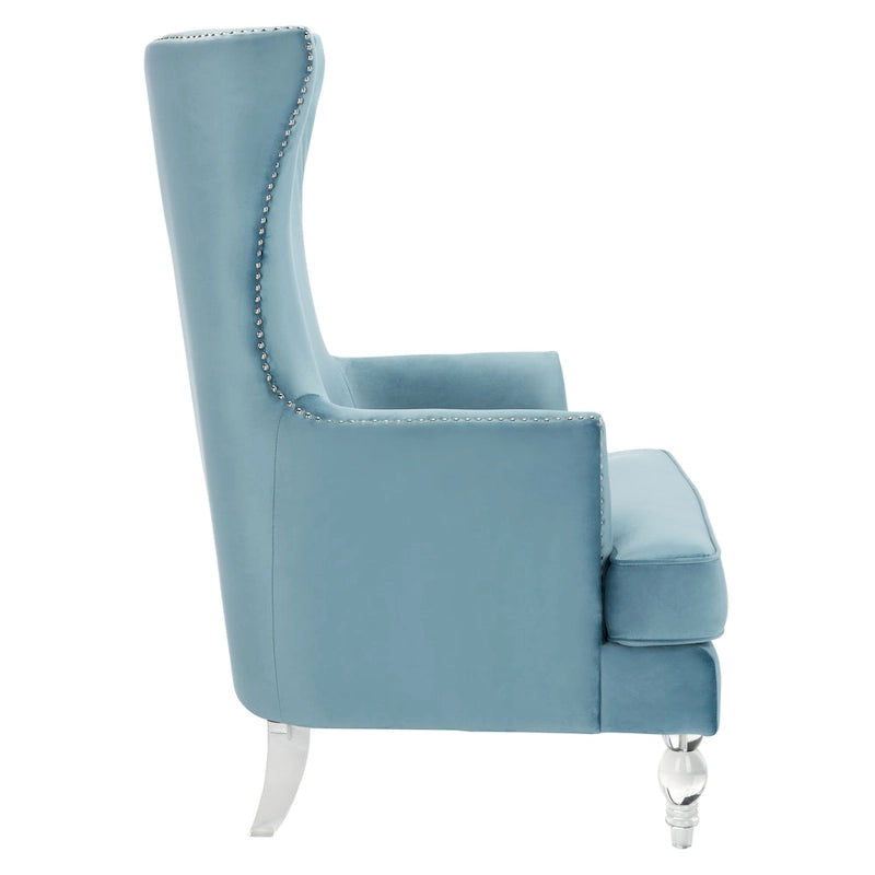 Fauteuil d'appoint moderne en velours à oreilles - 29Lx32Px45H