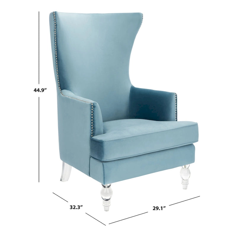 Fauteuil d'appoint moderne en velours à oreilles - 29Lx32Px45H