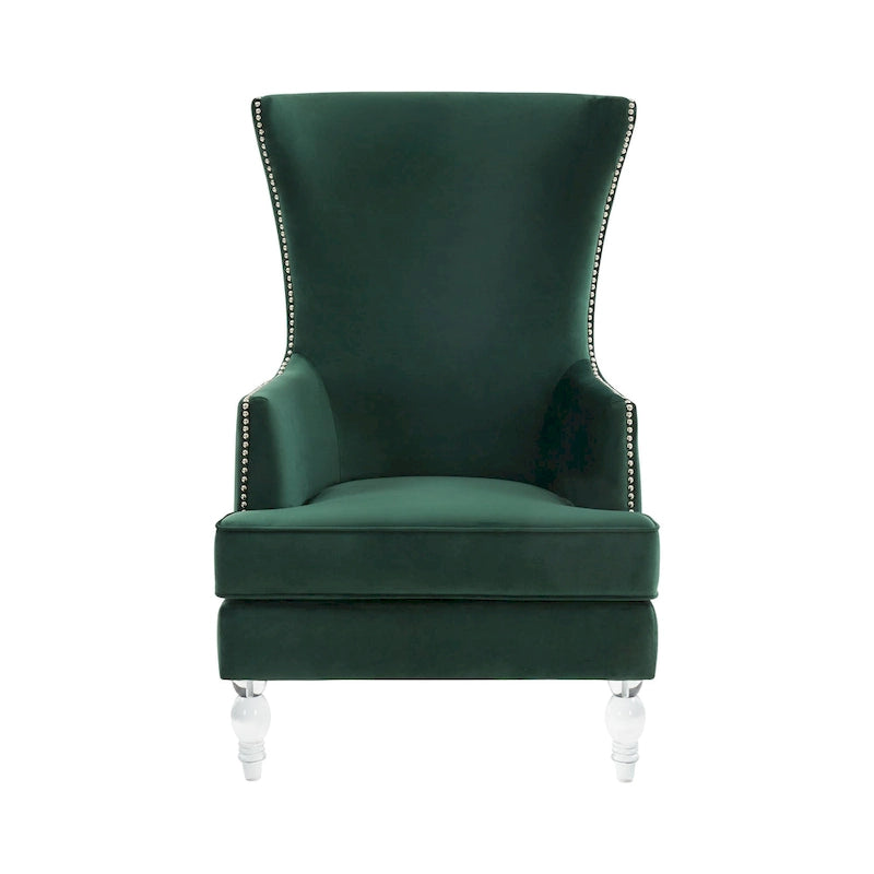 Fauteuil d'appoint moderne en velours à oreilles - 29Lx32Px45H