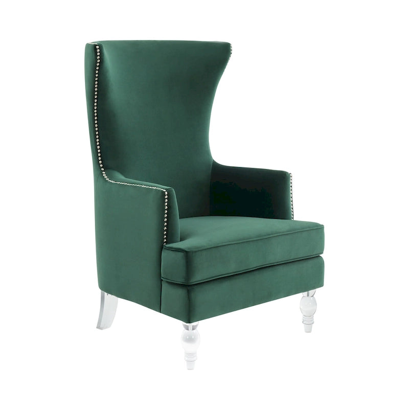 Fauteuil d'appoint moderne en velours à oreilles - 29Lx32Px45H