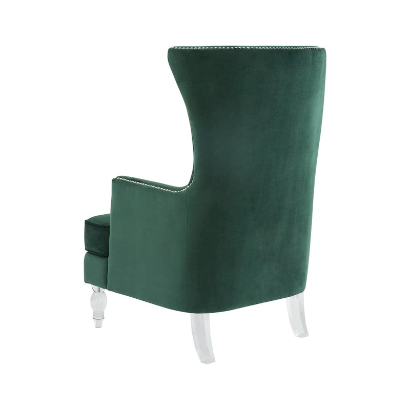 Fauteuil d'appoint moderne en velours à oreilles - 29Lx32Px45H