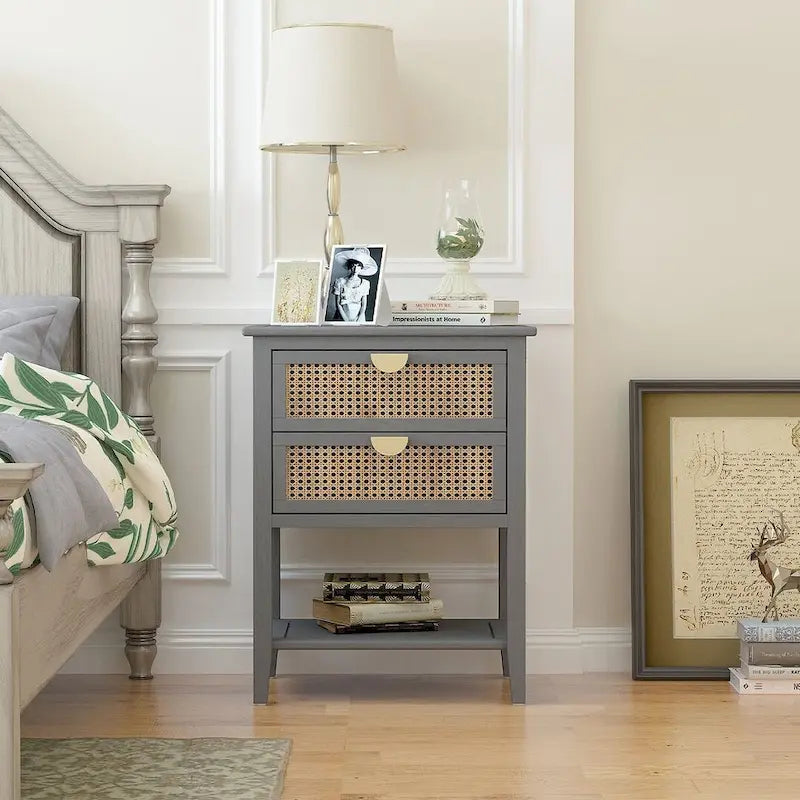 Modern Nightstand with 2-Drawers Side Table/Sofa Table/End Table