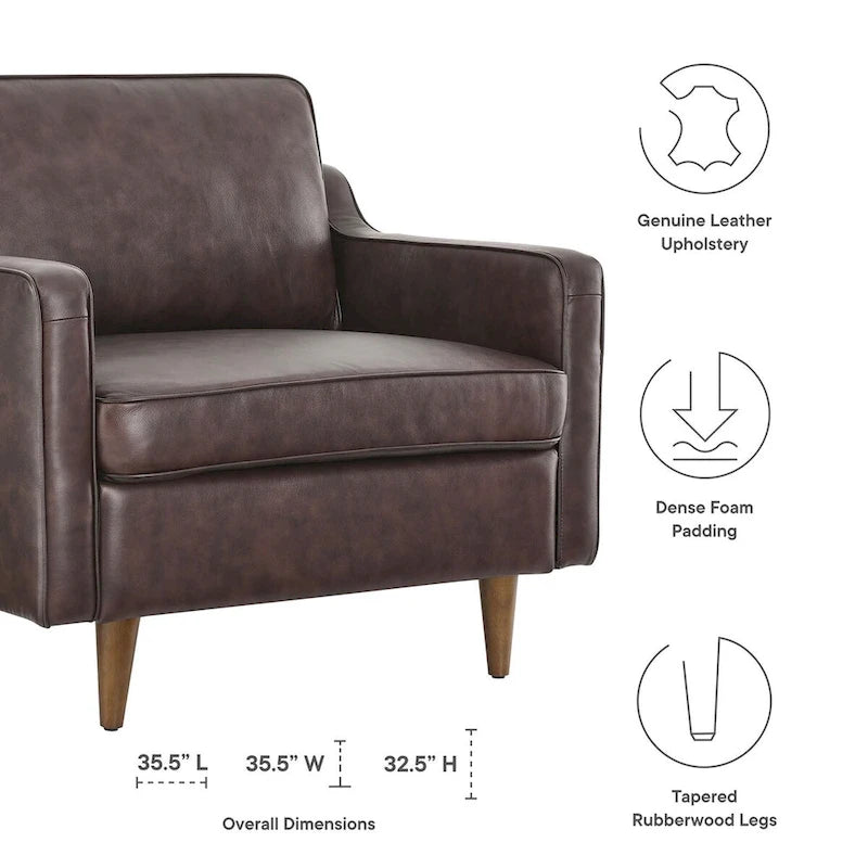 Fauteuil en cuir véritable