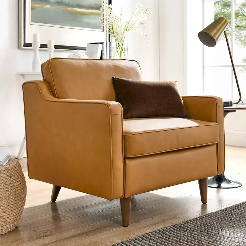 Fauteuil en cuir véritable