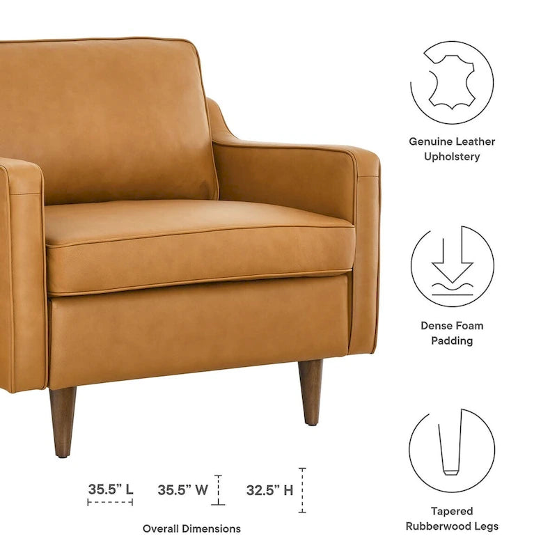 Fauteuil en cuir véritable