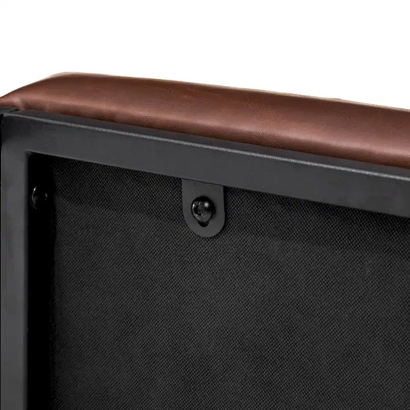 24W Pouf de repose-pieds ottoman moderne en similicuir capitonné