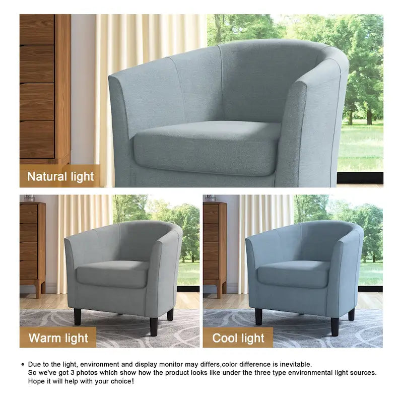 Fauteuil d'appoint moderne rembourré avec pieds en bois