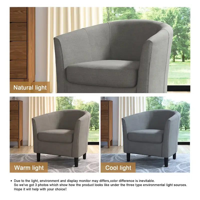 Fauteuil d'appoint moderne rembourré avec pieds en bois