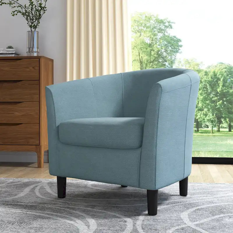 Fauteuil d'appoint moderne rembourré avec pieds en bois