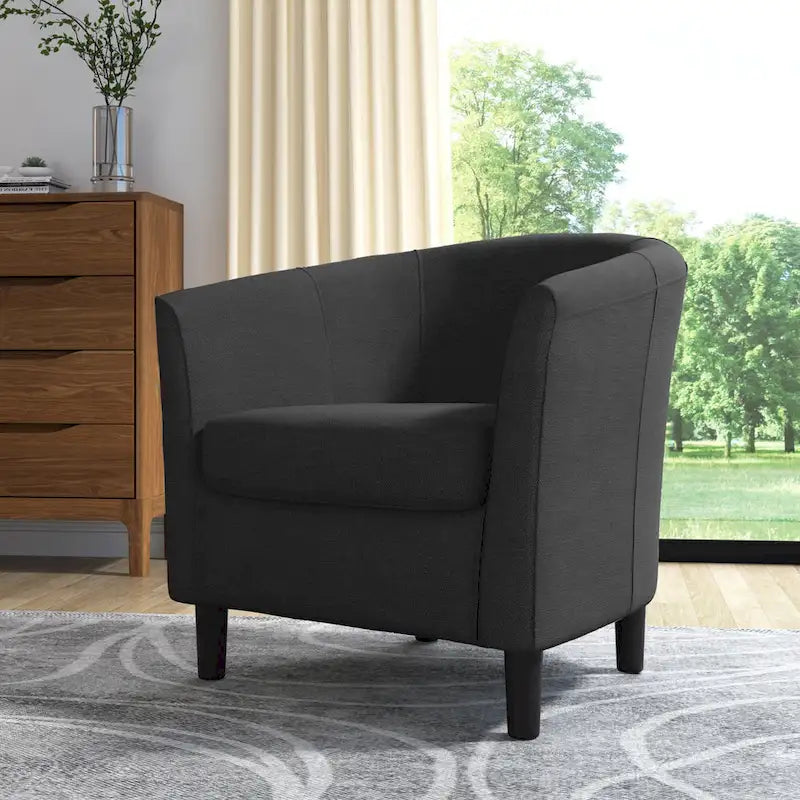 Fauteuil d'appoint moderne rembourré avec pieds en bois