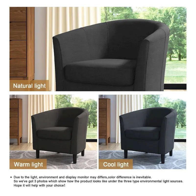 Fauteuil d'appoint moderne rembourré avec pieds en bois