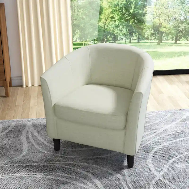 Fauteuil d'appoint moderne rembourré avec pieds en bois