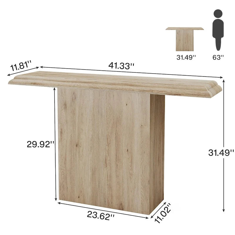 Table d'appoint de 41,33 pouces en bois pour console de canapé dans le couloir, pour entrée