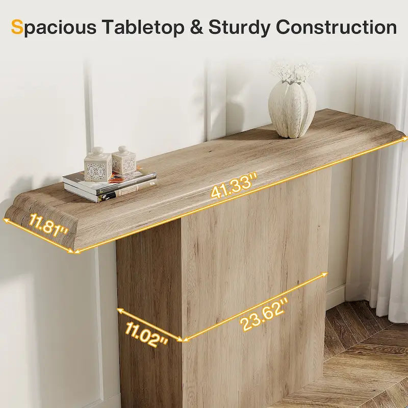 Table d'appoint de 41,33 pouces en bois pour console de canapé dans le couloir, pour entrée