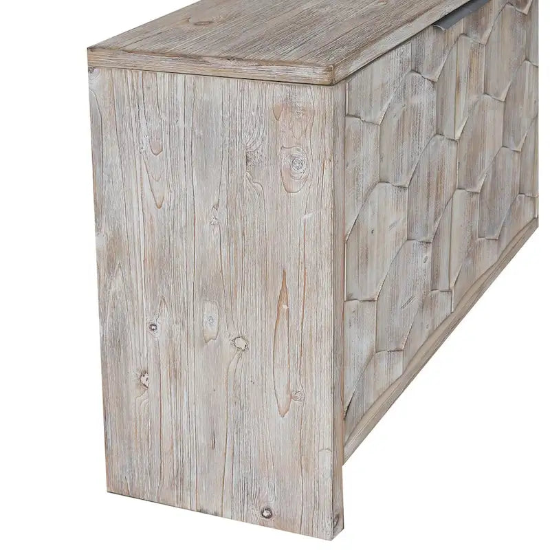 Bahut de ferme en bois à 4 portes avec étagères réglables