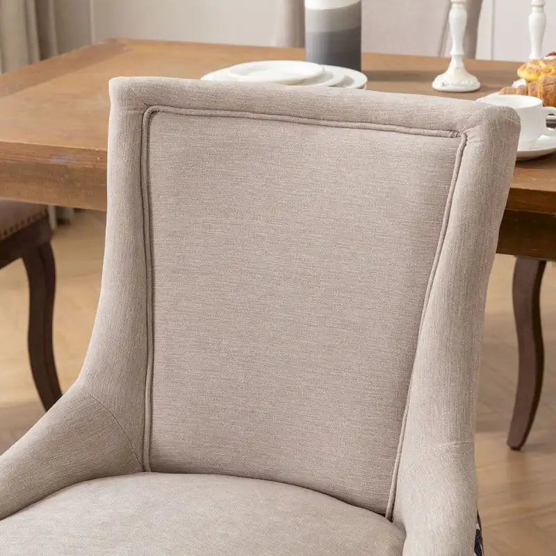 Lot de 2 chaises de salle à manger capitonnées à oreilles