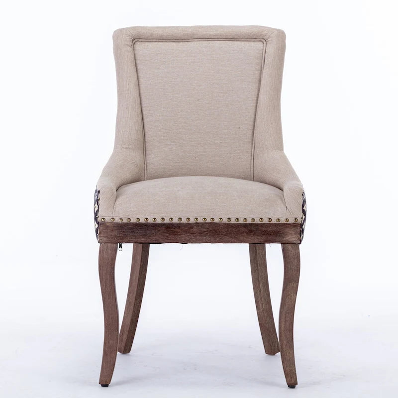 Lot de 2 chaises de salle à manger capitonnées à oreilles