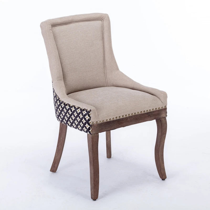 Lot de 2 chaises de salle à manger capitonnées à oreilles