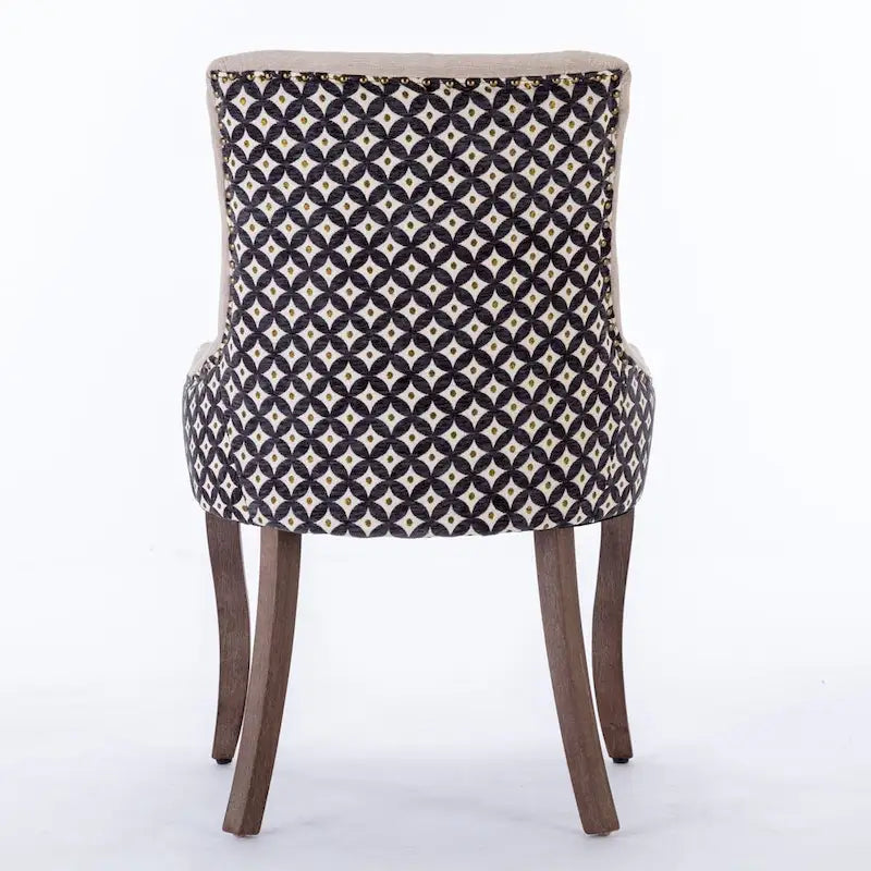 Lot de 2 chaises de salle à manger capitonnées à oreilles
