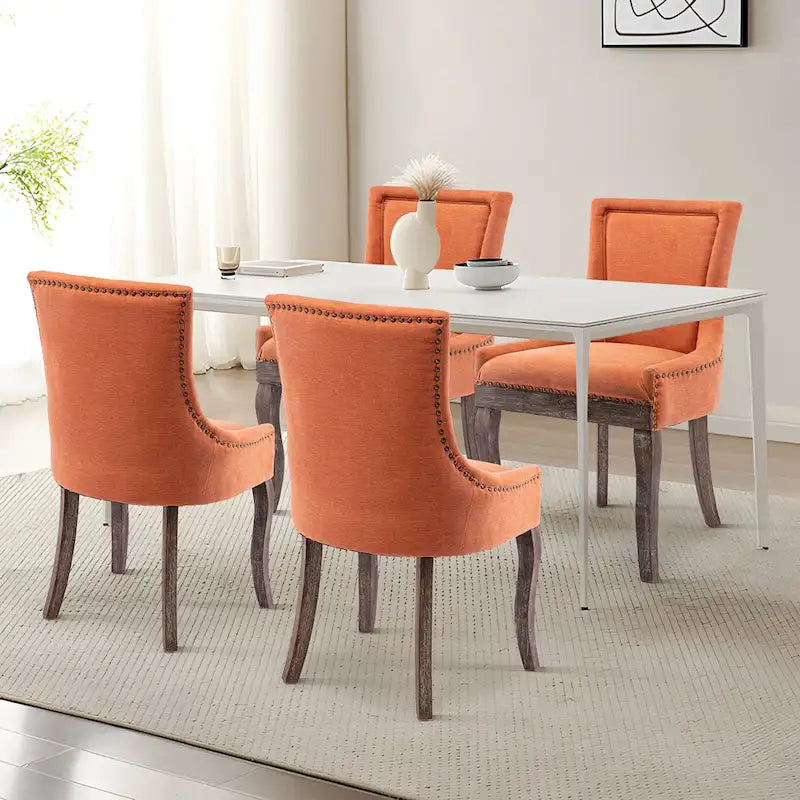 Lot de 2 chaises de salle à manger capitonnées à oreilles