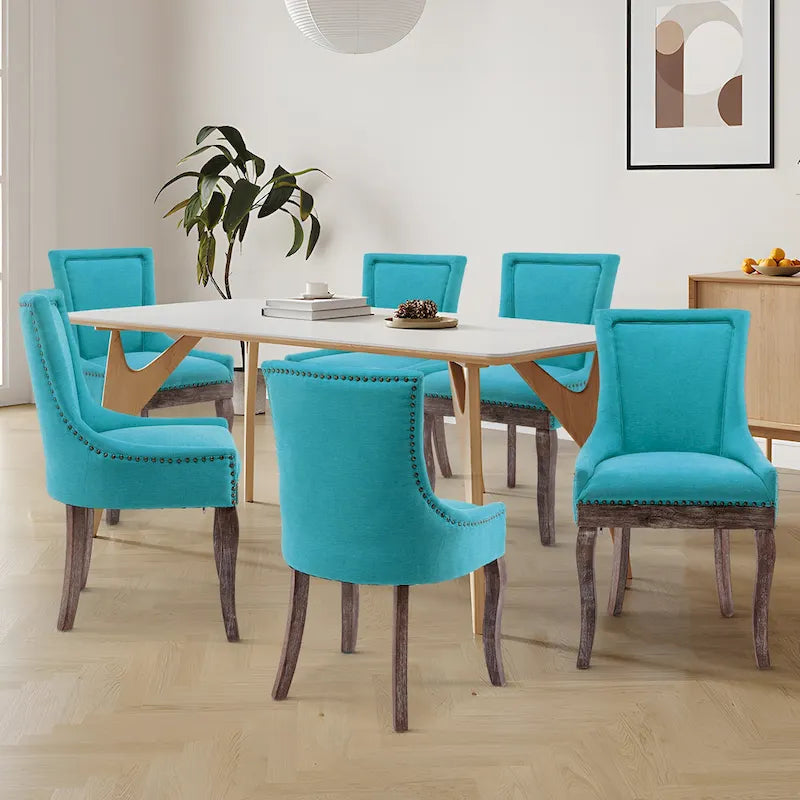 Lot de 2 chaises de salle à manger capitonnées à oreilles