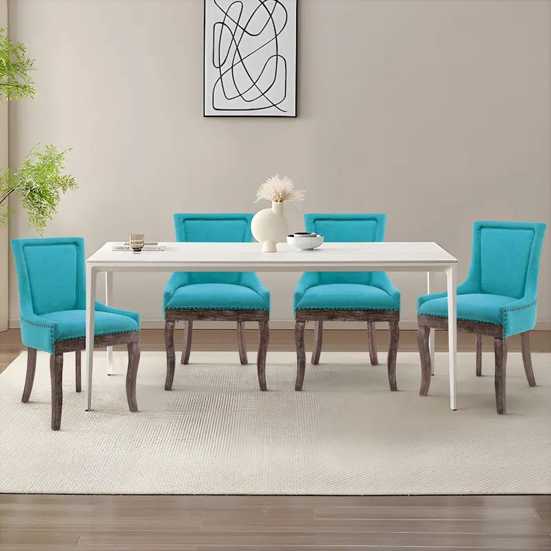 Lot de 2 chaises de salle à manger capitonnées à oreilles