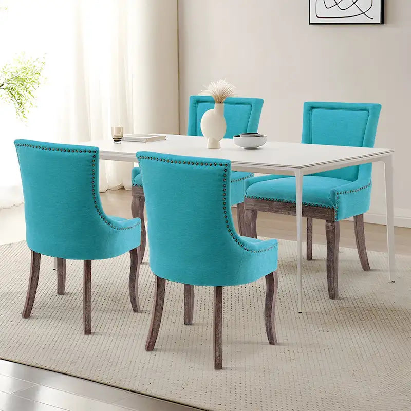 Lot de 2 chaises de salle à manger capitonnées à oreilles