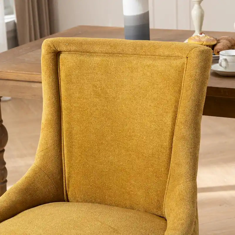 Lot de 2 chaises de salle à manger capitonnées à oreilles