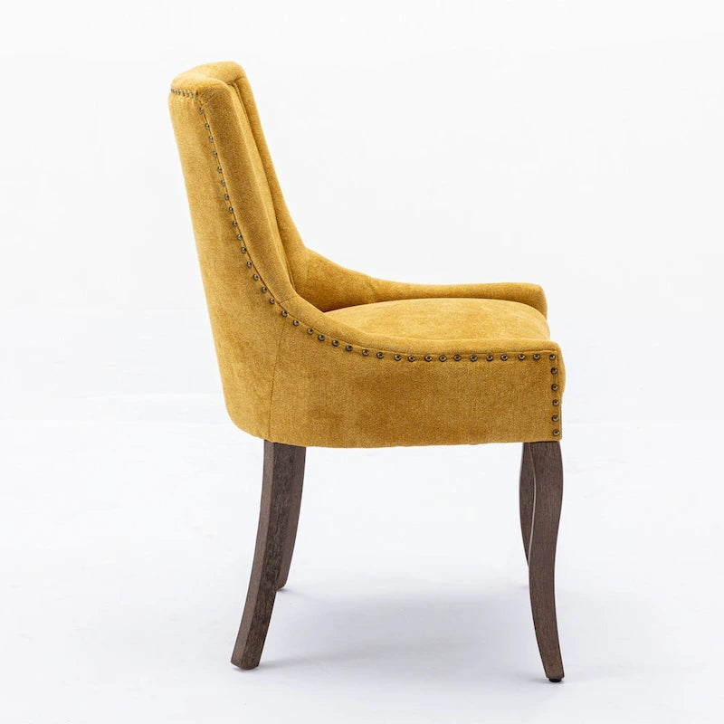 Lot de 2 chaises de salle à manger capitonnées à oreilles