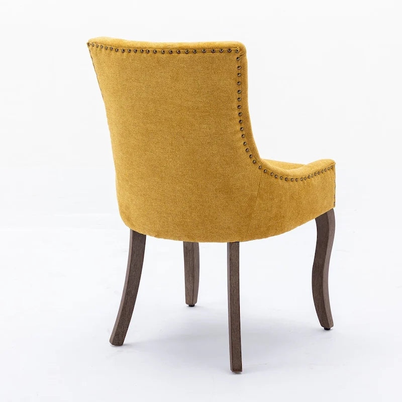 Lot de 2 chaises de salle à manger capitonnées à oreilles