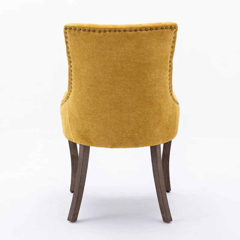 Lot de 2 chaises de salle à manger capitonnées à oreilles
