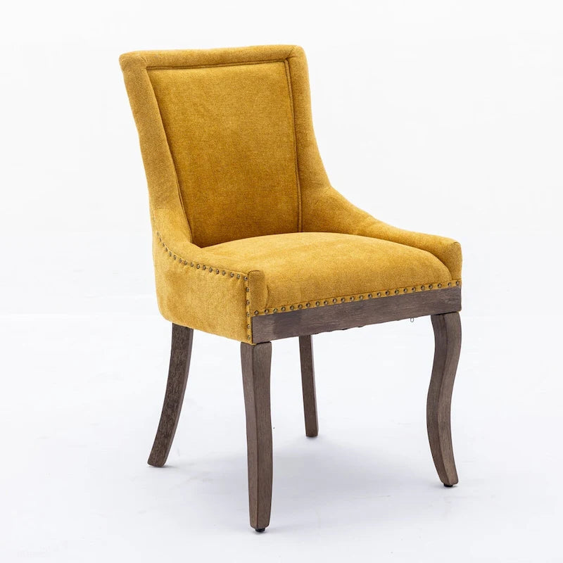 Lot de 2 chaises de salle à manger capitonnées à oreilles