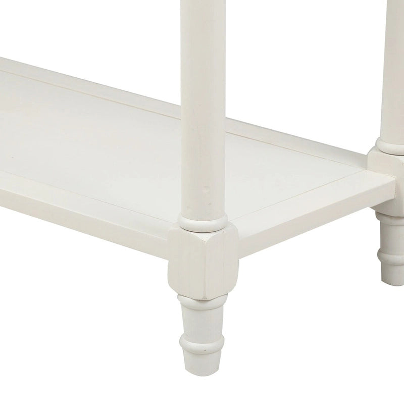 Console de style traditionnel avec deux tiroirs et une étagère inférieure