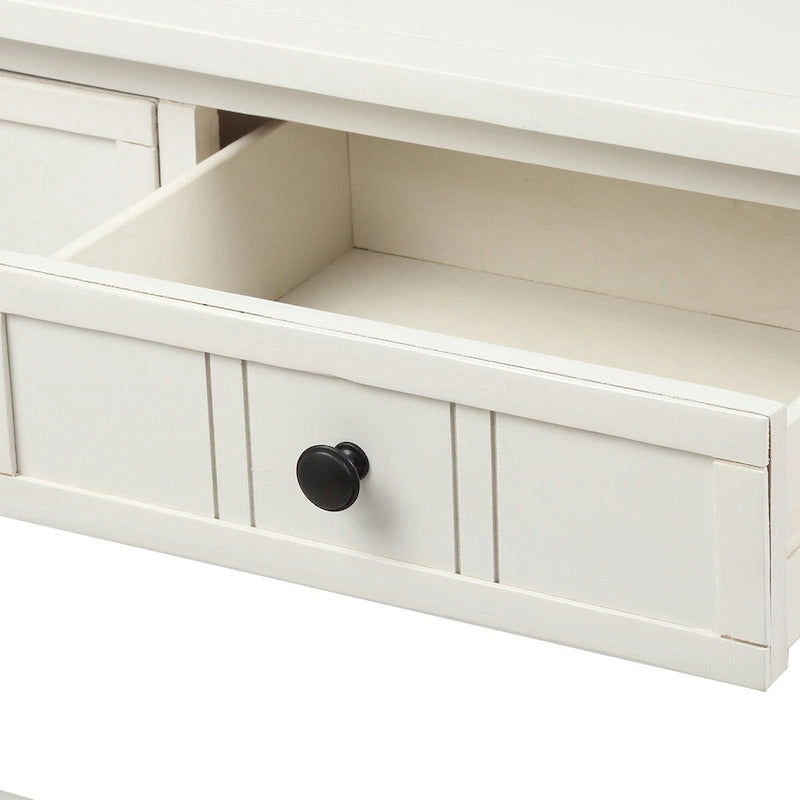 Console de style traditionnel avec deux tiroirs et une étagère inférieure