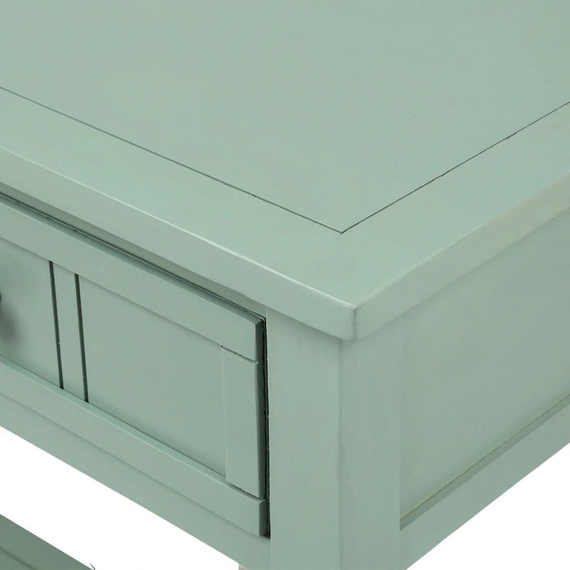 Console de style traditionnel avec deux tiroirs et une étagère inférieure