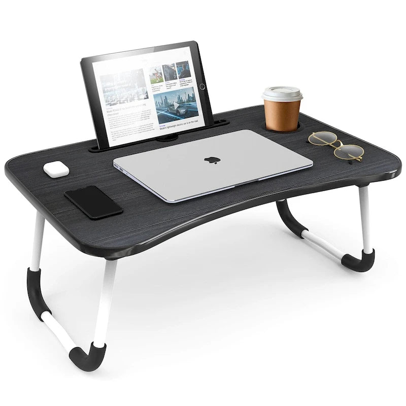 Table de lit réglable pour ordinateur portable – Bureau d'ordinateur portable portable avec pieds pliables