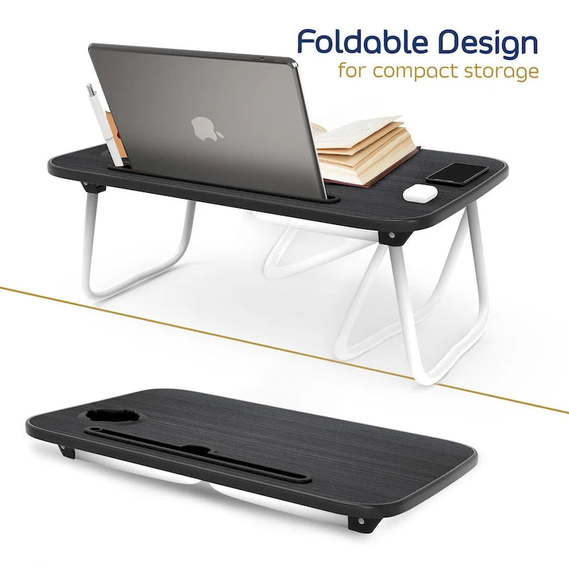 Table de lit réglable pour ordinateur portable – Bureau d'ordinateur portable portable avec pieds pliables
