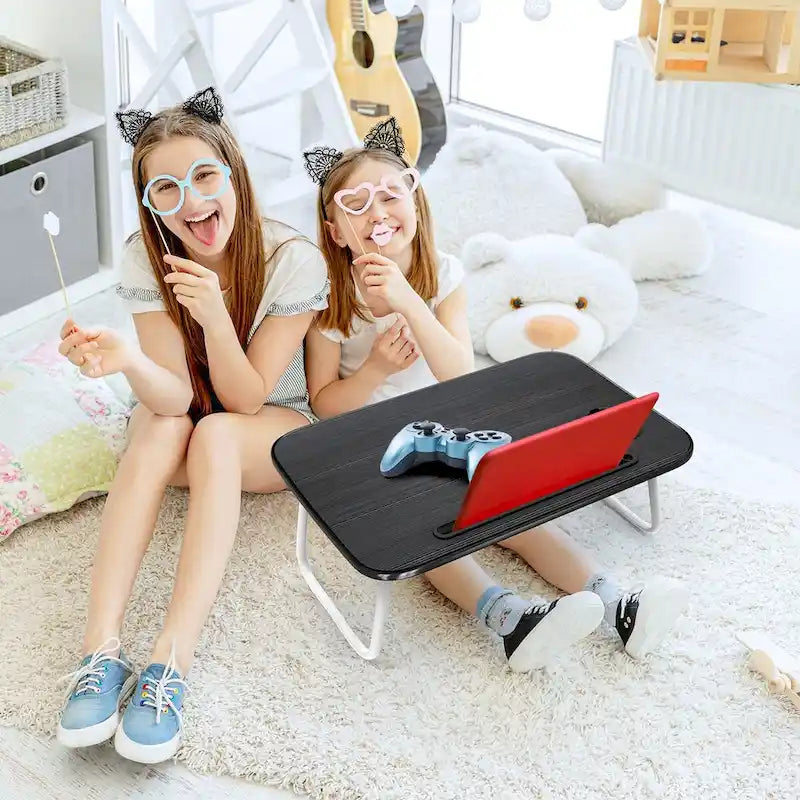 Table de lit réglable pour ordinateur portable – Bureau d'ordinateur portable portable avec pieds pliables