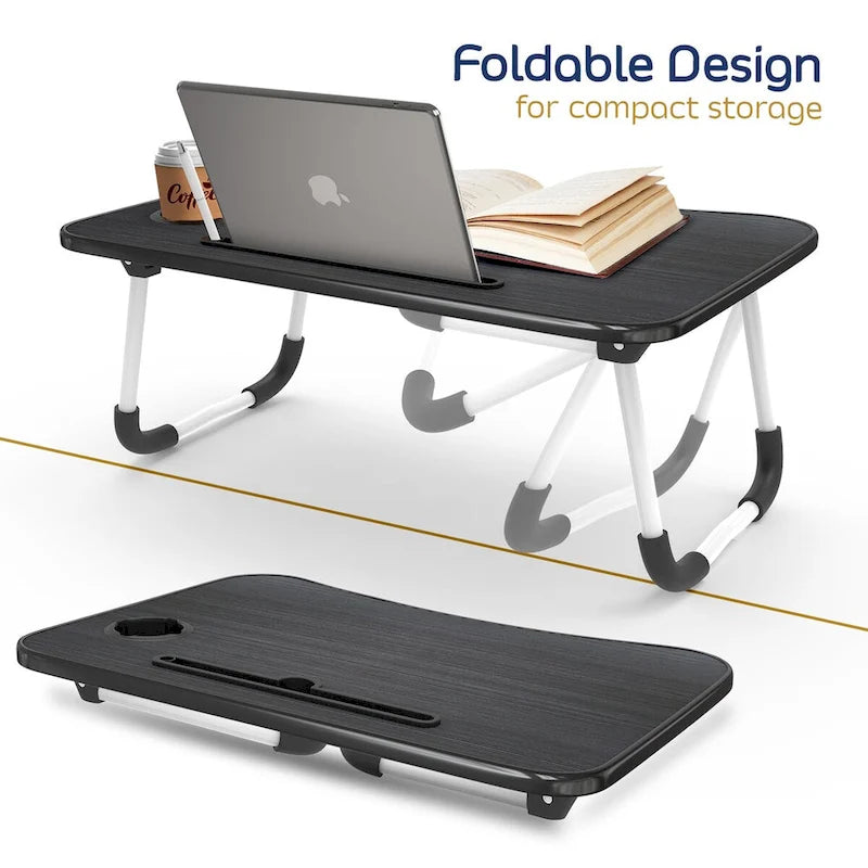 Table de lit réglable pour ordinateur portable – Bureau d'ordinateur portable portable avec pieds pliables