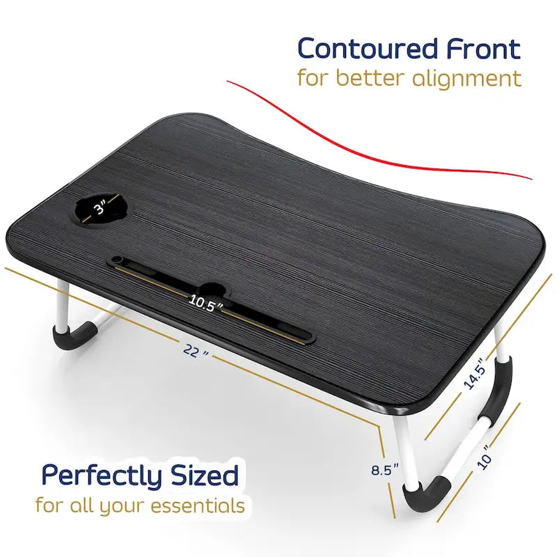 Table de lit réglable pour ordinateur portable – Bureau d'ordinateur portable portable avec pieds pliables